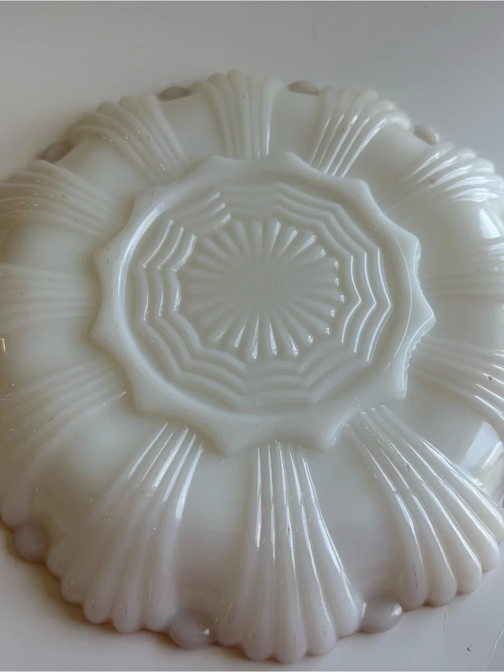Vintage Fire King Milk Glass Gold Trim Deviled Egg Platter Anchor Hocking